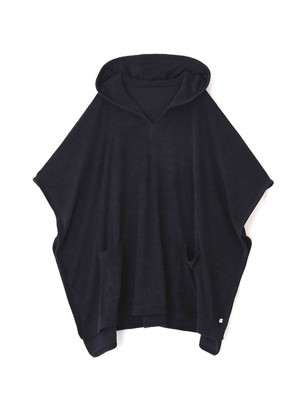 フェードパイルフードポンチョ (NAVY)