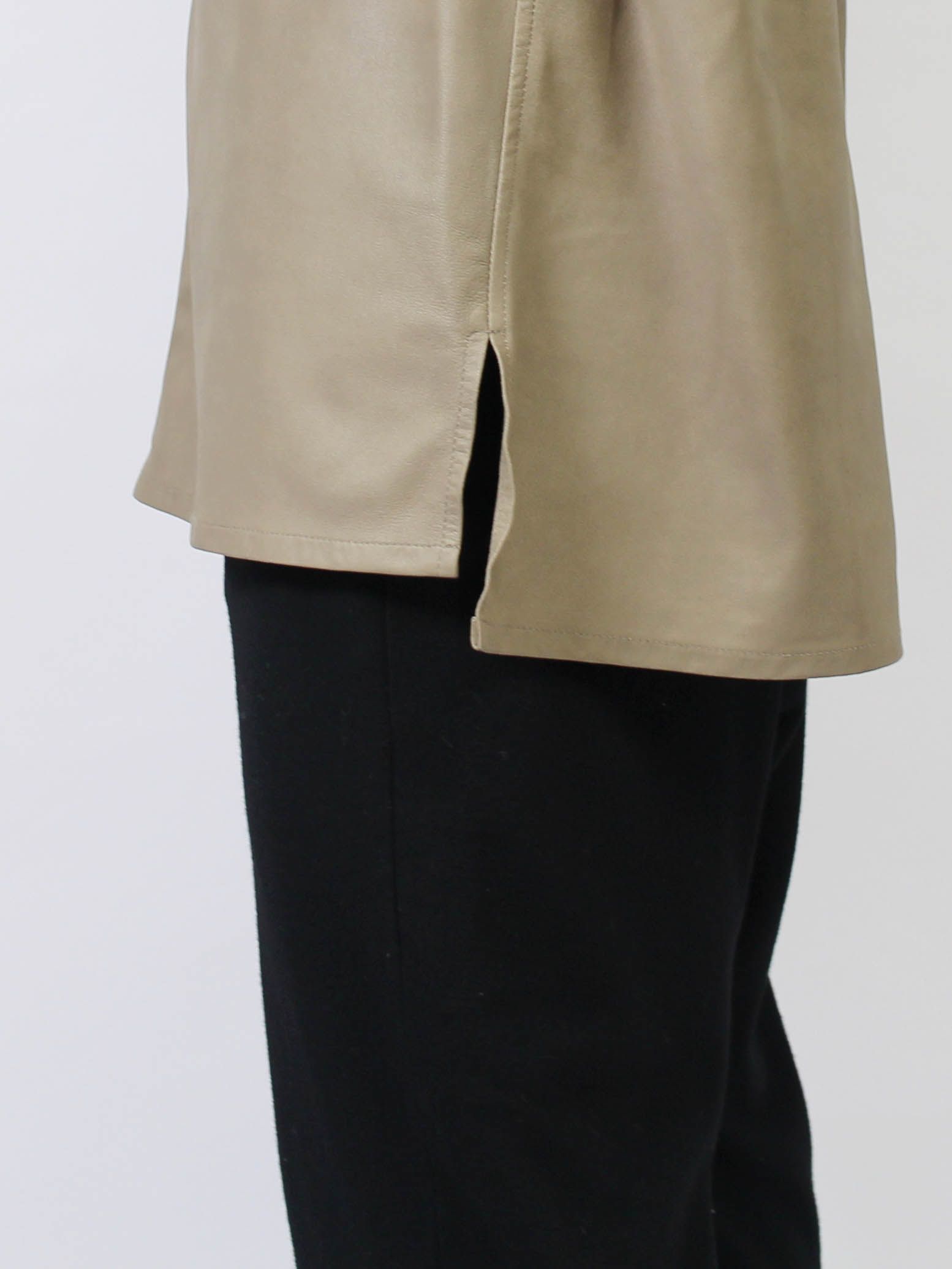 SEVEN BY SEVEN - LETHAER PULLOVER SHIRTS - Goat leather