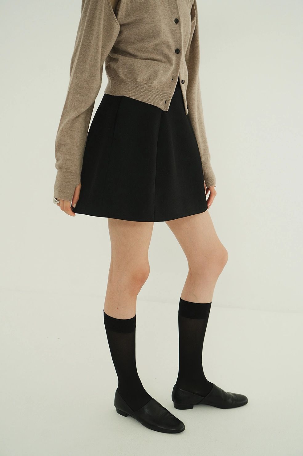 ミニスカート -  CONSTRUCTIVE MINI SKIRT (BLACK)