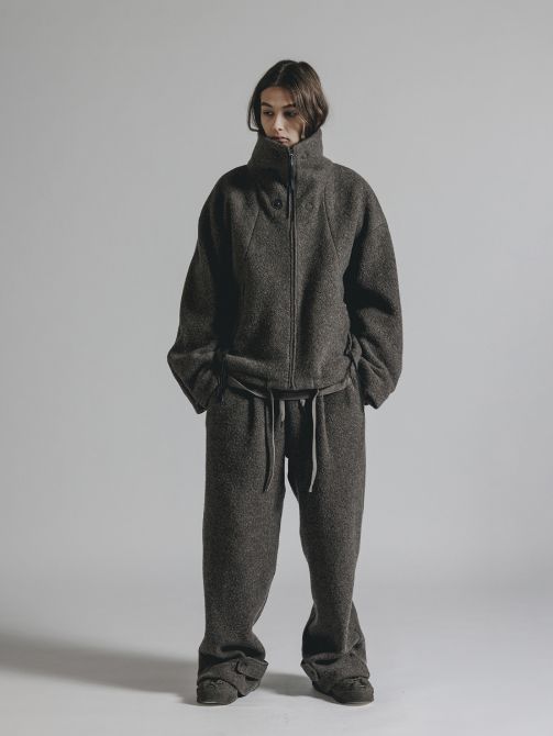 ウールパイル ハイネックジャケット (B-GRAYBEIGE)