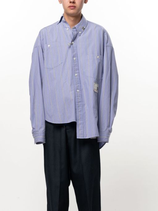 オフセット フロント シャツ - Offset Front Shirt (BLUE)