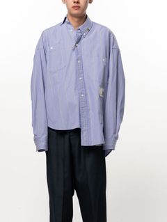 オフセット フロント シャツ - Offset Front Shirt (BLUE)