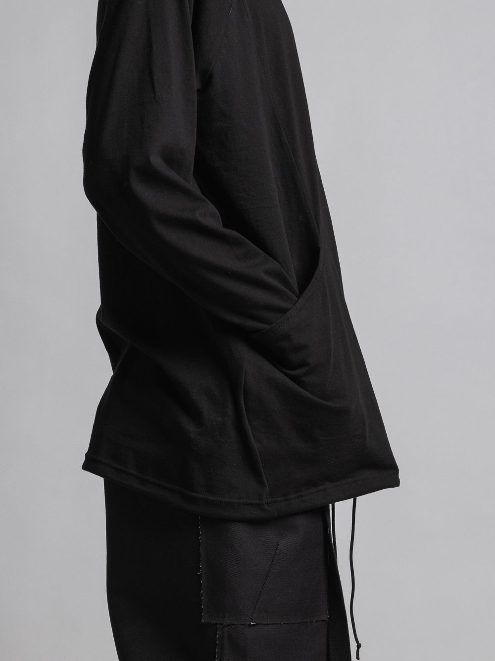 タートルネックカッソー - 40/- soft jersey Turtle necked T BLACK