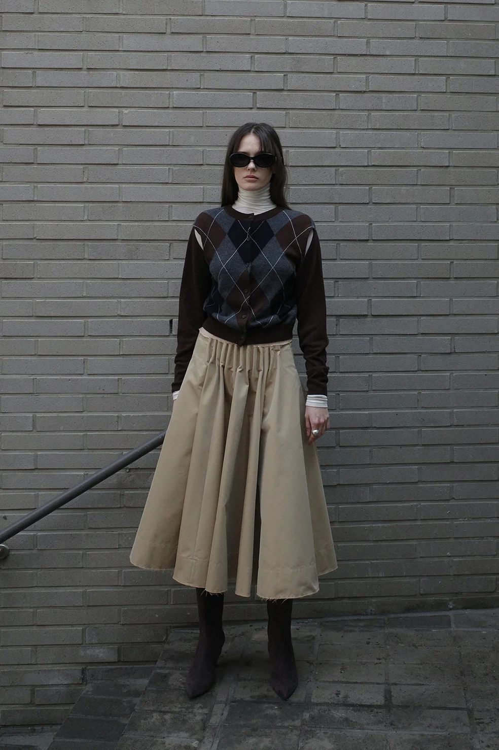 アレンジニットトップス - ARRANGE KNIT TOPS BROWN