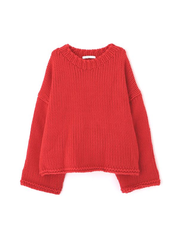 ETRE TOKYO - バルキーヤーンハンドニットプルオーバー - BROWN
