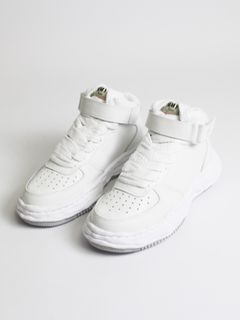 "WAYNE" OG Sole Leather High-top Sneaker  A07FW701 - WHITE