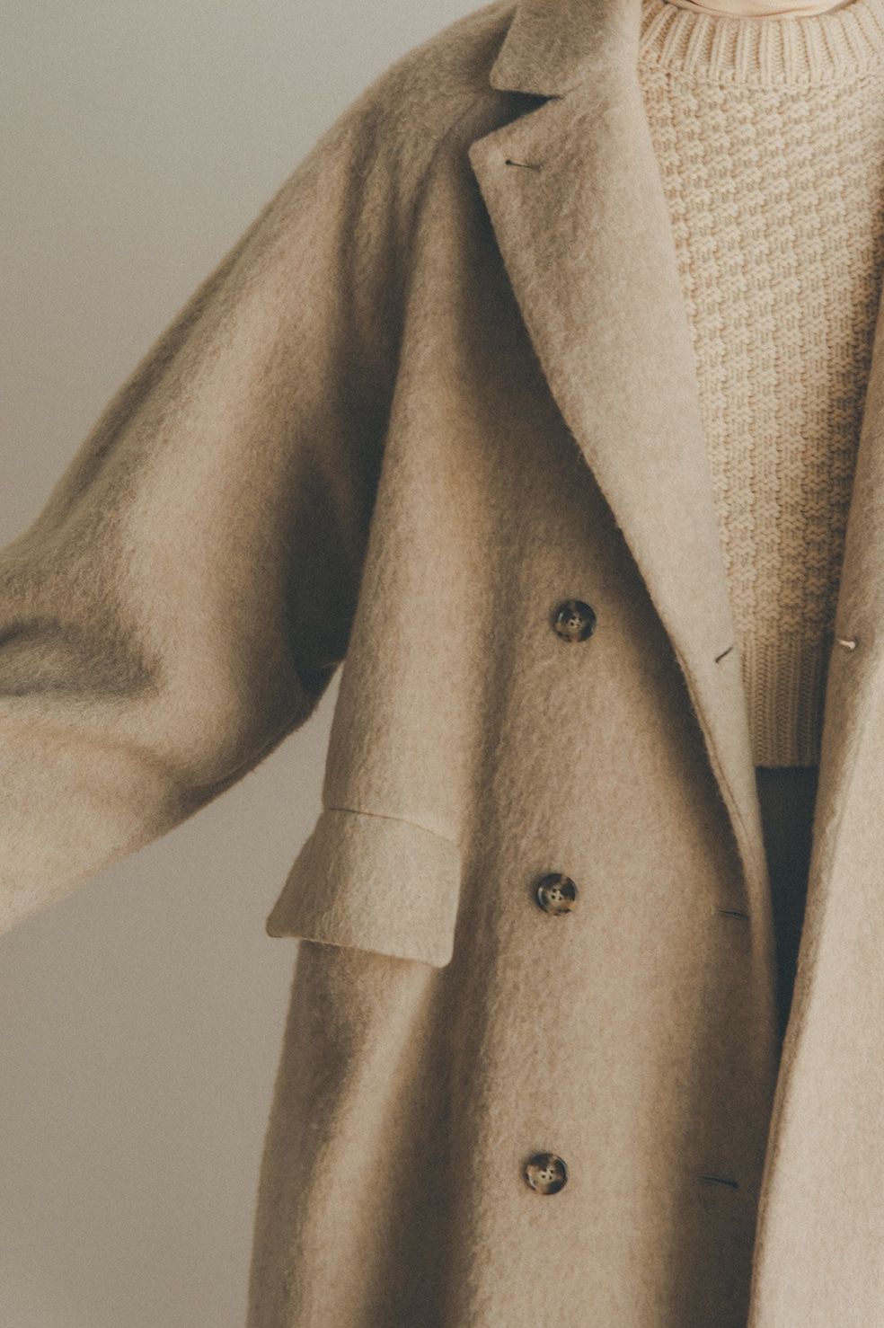 CLANE - ダブルウールロングコート - DOUBLE WOOL LONG COAT - IVORY ...