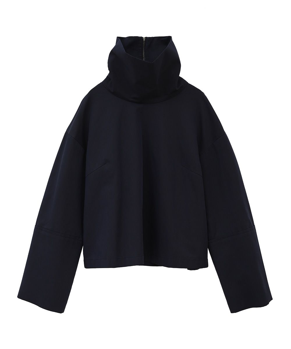 CLANE - スタンドカラーシャツ - ROLL NECK WIDE SHIRT - BLACK