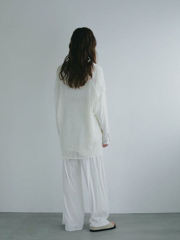 フィッシュネットスリーブレスニットプルオーバー - WHITE