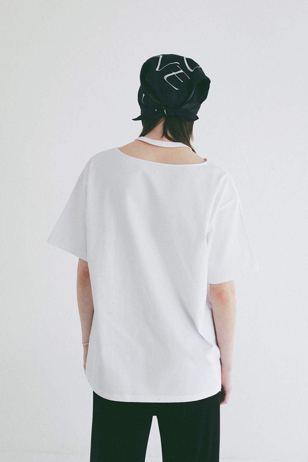 ダブルフェイストップス - W FACE NOTCHED RIB OVER TOPS (WHITE)