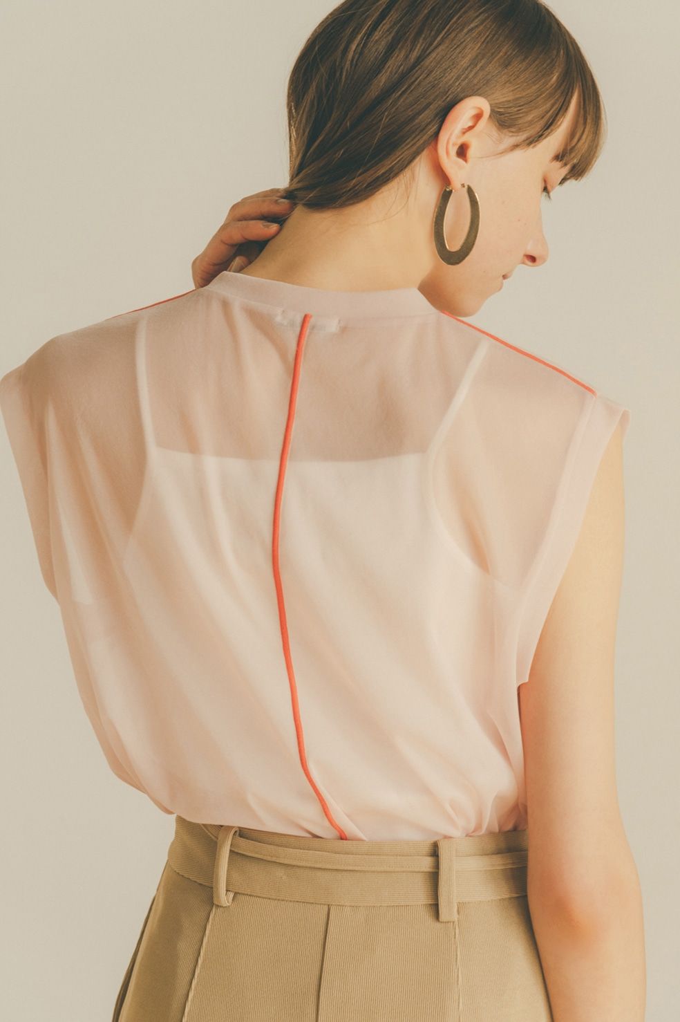 CLANE - LINE SHEER N/S TOPS - PINK | ADDICT WEB SHOP