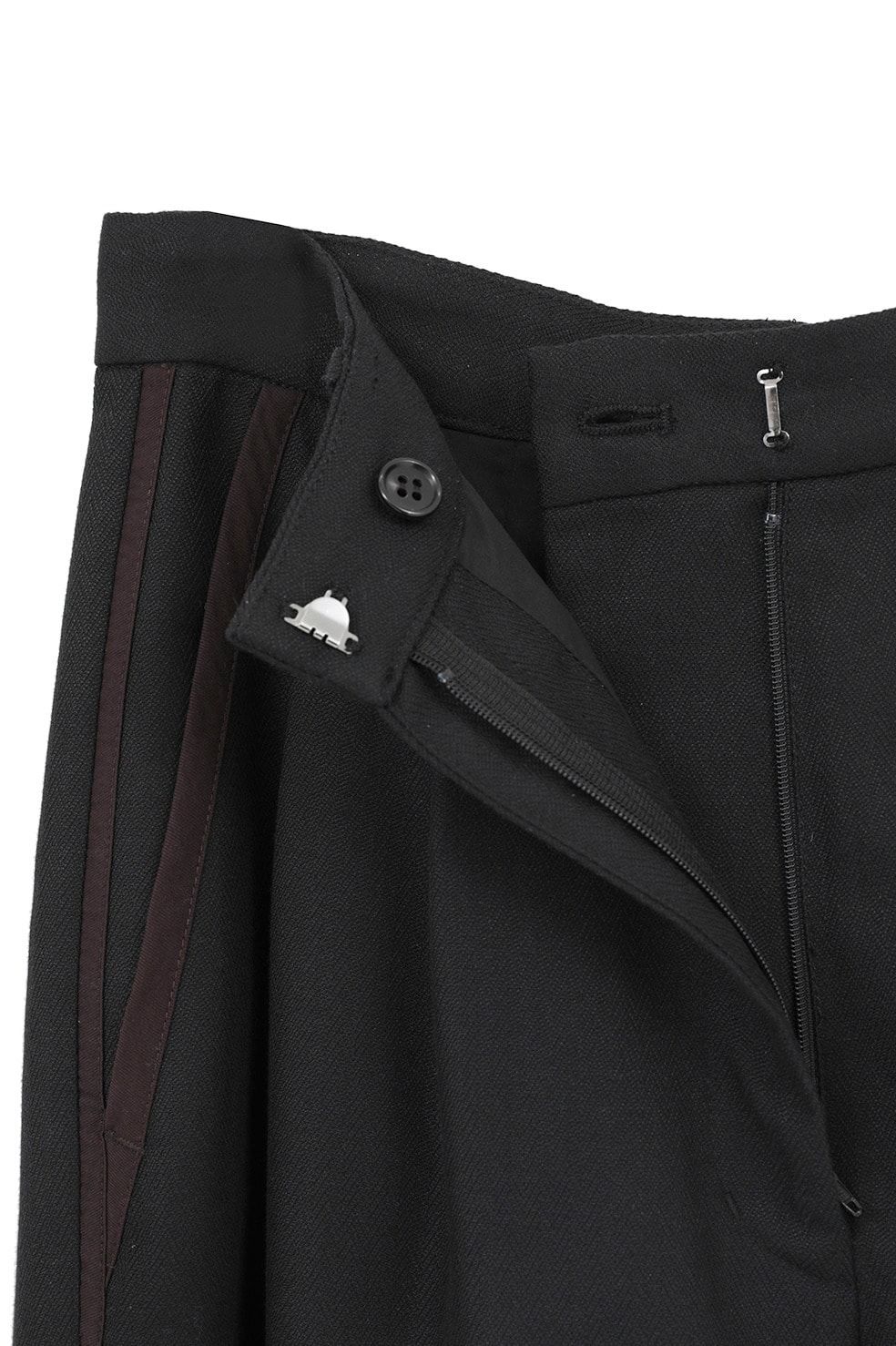ヘリンボーン柄 ラインパンツ -  HERRINGBONE LINE PANTS (BLACK)