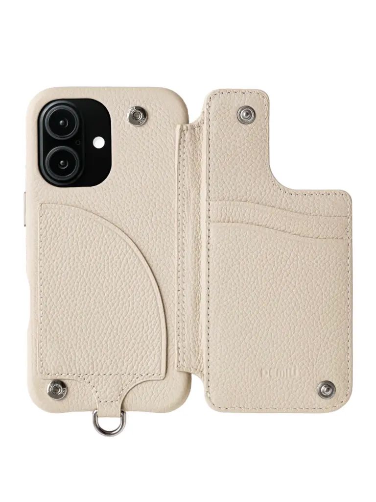 【GRACE / グレイス】 手帳型 レザーケース iPhone 14～17シリーズ対応 （ベージュ）