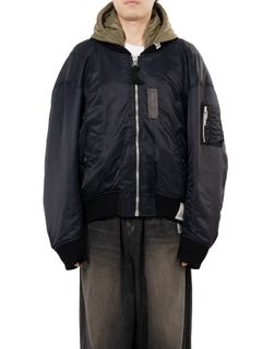 エクステンデッド プラケット フード フライト ジャケット | Extended Placket Hood Flight Jacket