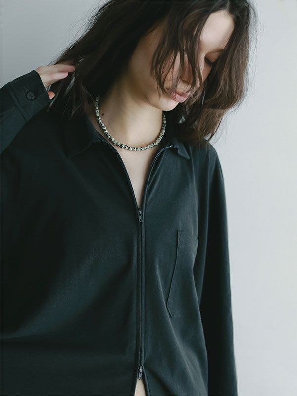 フロントファスナーカットシャツ -  CHARCOAL