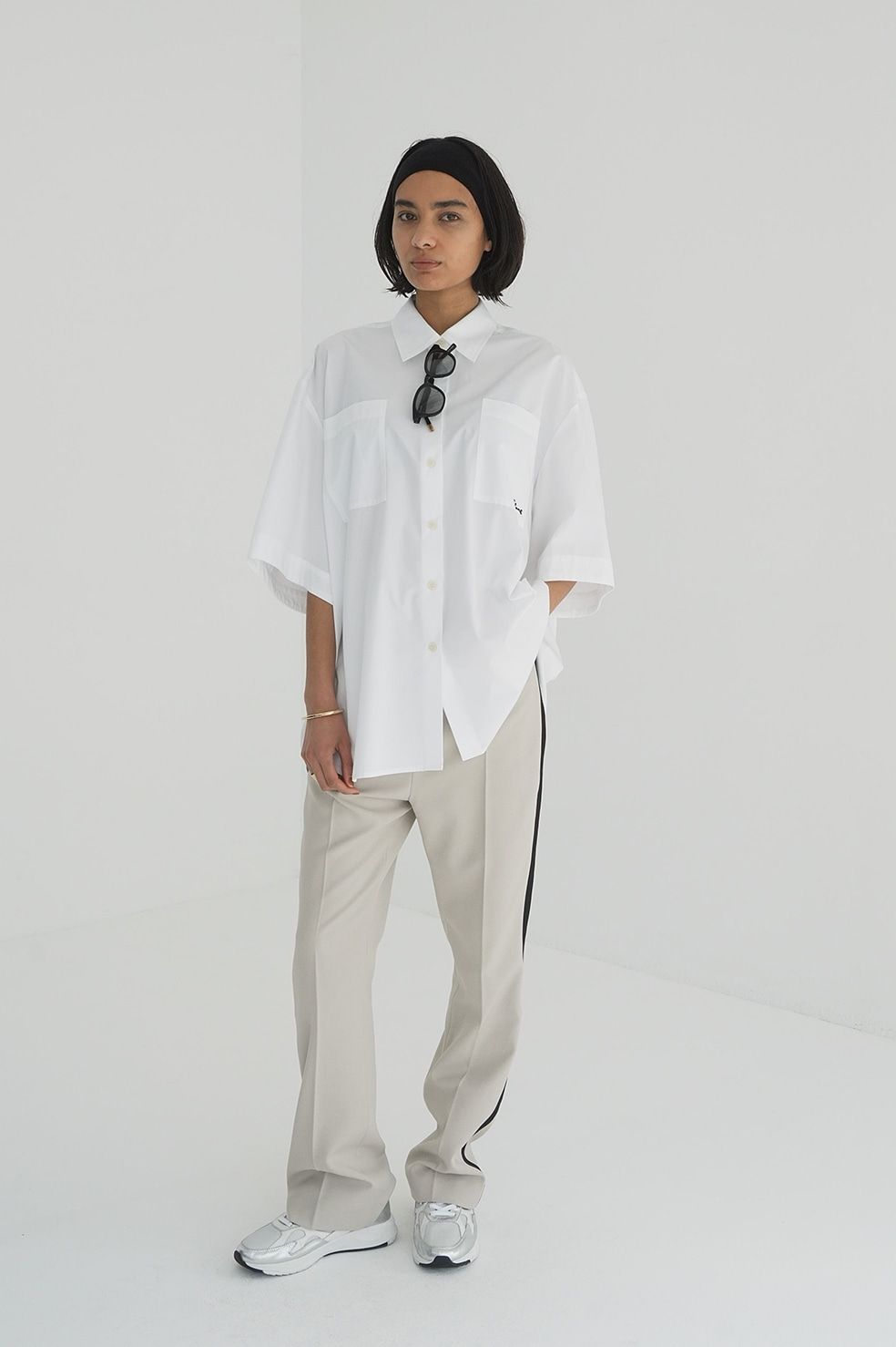 CLANE - ヒュージーシャツ - HALF SLEEVE HUGE SHIRTS WHITE
