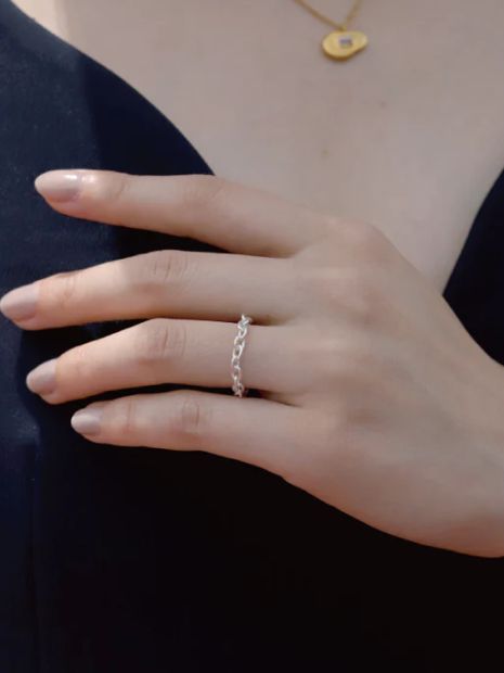 レンジリング SV シルバーカラー 指輪 シンプル ユニセックス アクセサリー
