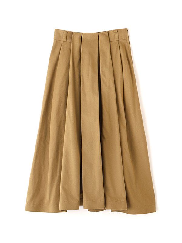 タックボリュームミディスカート （BEIGE)