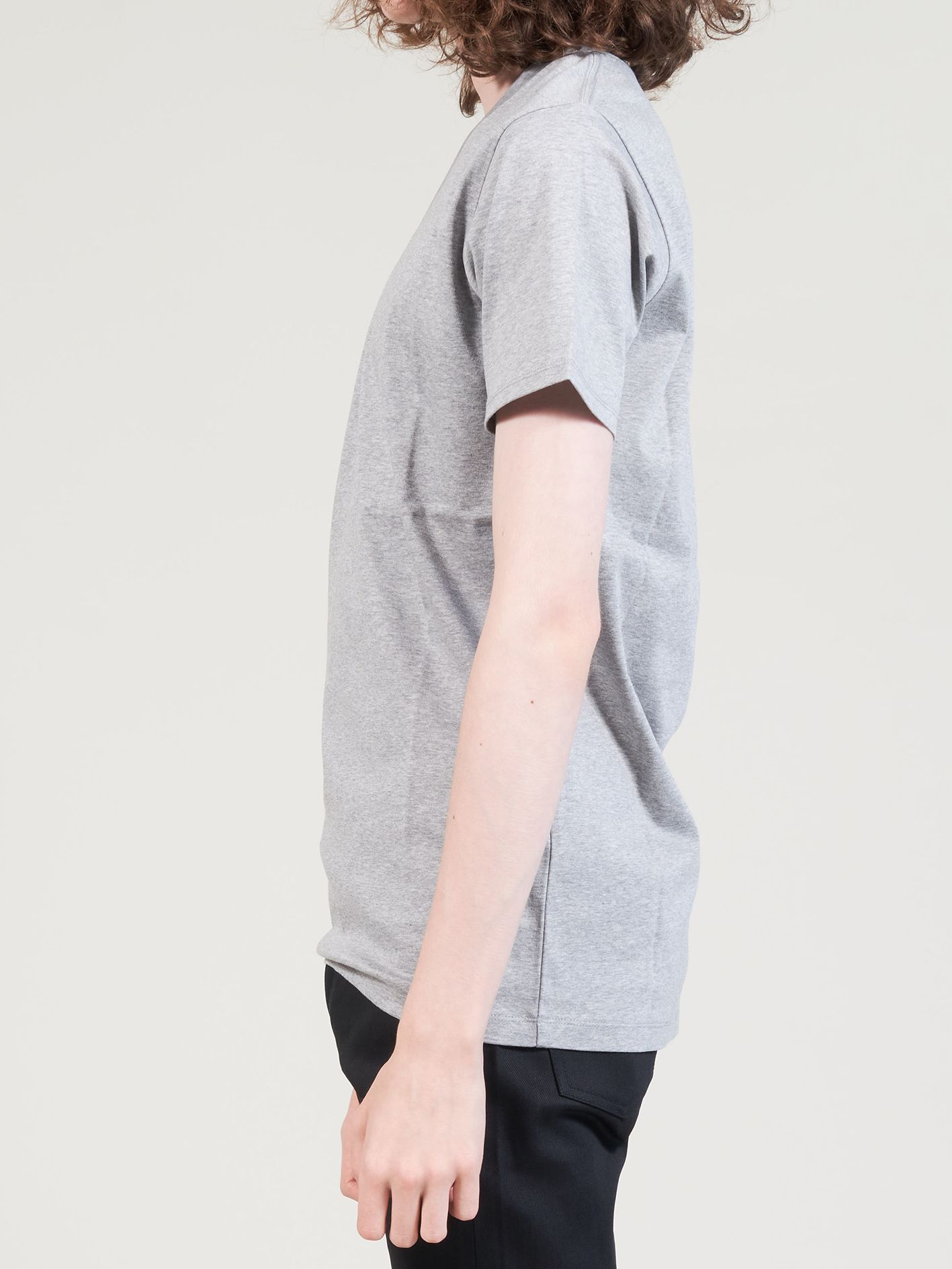 バイオシルケットスムースVネックTシャツ - V-Neck Pullover - HEATHER GRAY