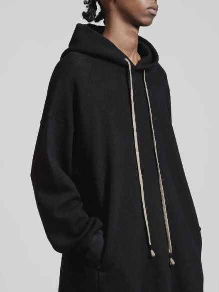 コットンウール スウェットフーディ - COTTON/WOOL SWEAT HOODIE BLACK