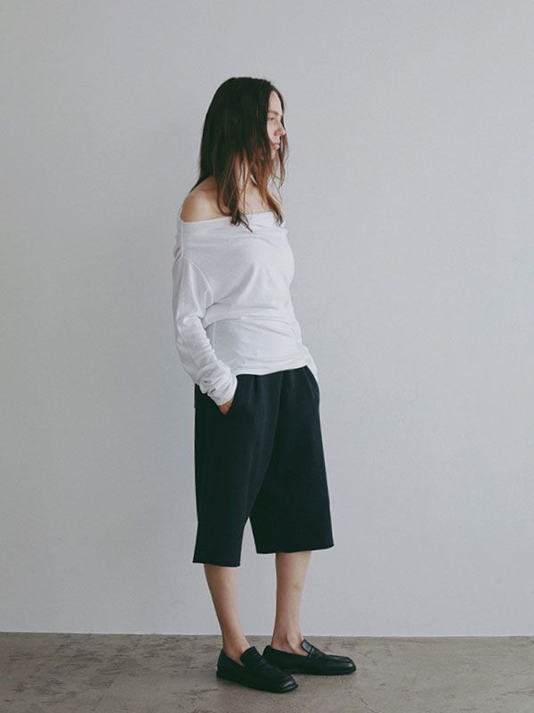 ダブルフェイスニットハーフパンツ(NAVY)