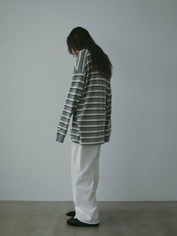 マルチボーダーニットポロ (GREY)