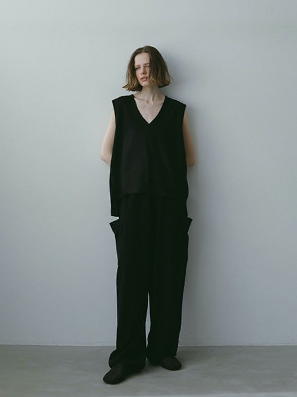 ヘンプコットンスリーブレスプルオーバー - BLACK