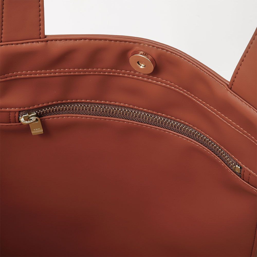 キャンバスレザートート - CANVAS LEATHER TOTE BROWN