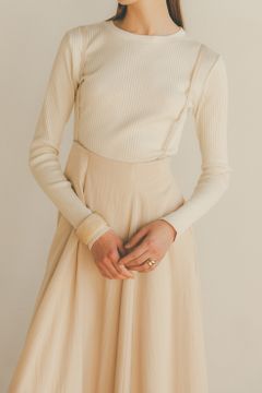 BACK OPEN RIB TOPS - IVORY