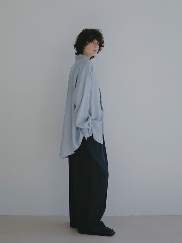 キュプラネクタイオーバーサイズシャツ (BLUE)