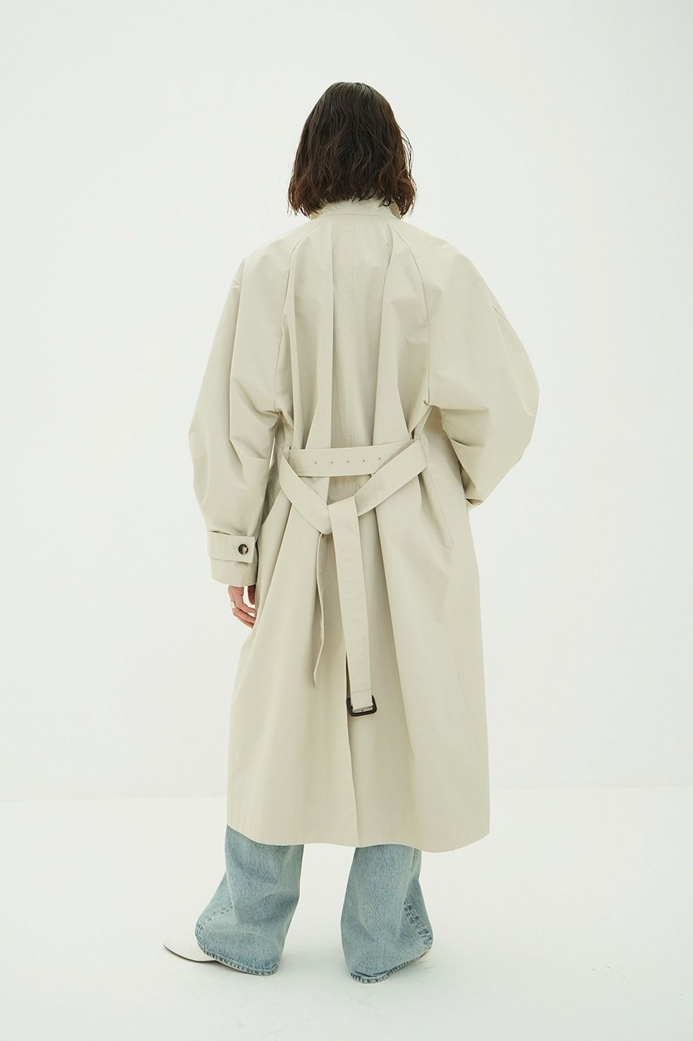 ステンカラーコート	- BULKY LINE STAIN COAT (BEIGE)