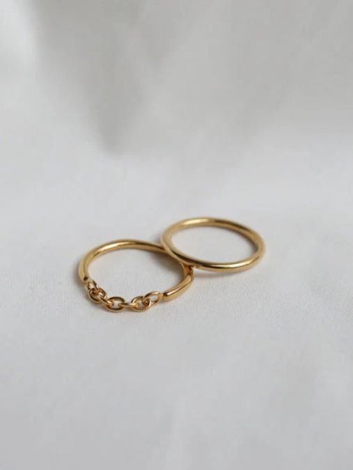 ジェミニリング GD ゴールド 指輪 シンプル デザイン ユニセックス アクセサリー