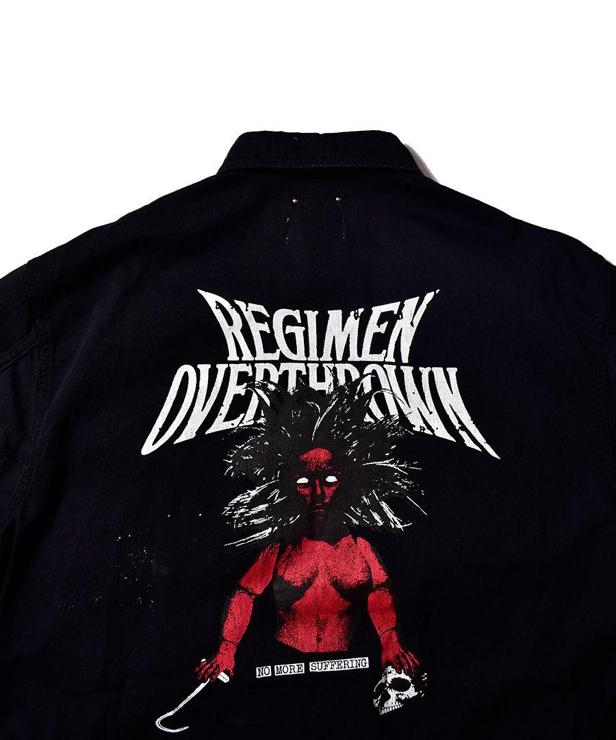 オーバーサイズ デニム シャツ - OVERSIZED DENIM SHIRT - DISTRESSED DENIM BLACK