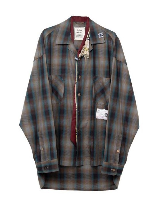 ミックス レイヤード チェック シャツ - Mix Layered Check Shirt BROWN