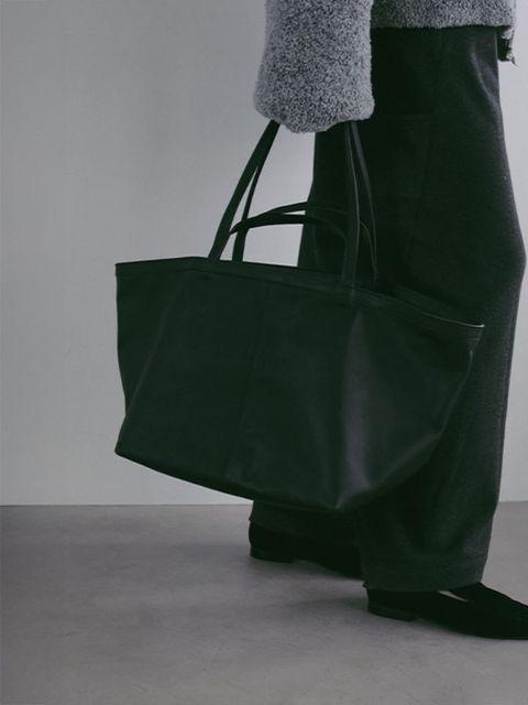 Wハンドルスウェードビッグトートバッグ （BLACK）