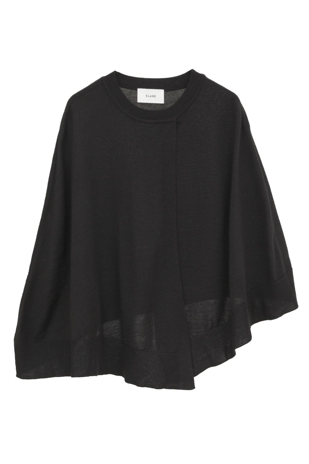ケープ + ニットトップス - CAPE SET KNIT TOPS (BLACK)
