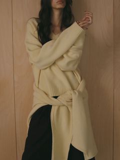 レイヤードニットラップスカート  (YELLOW)