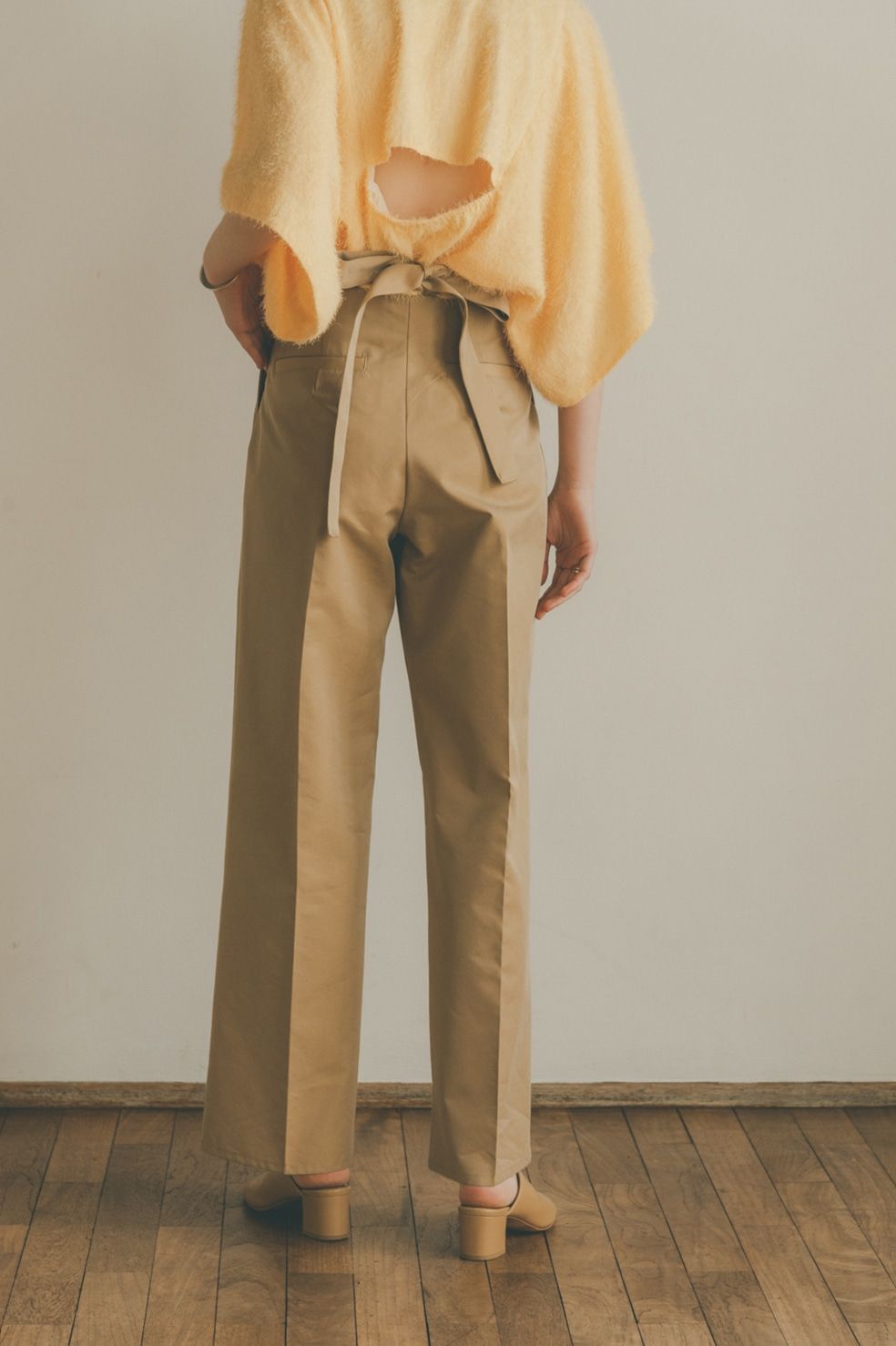 CLANE - バックリボンパンツ - BACK RIBBON PANTS - BEIGE