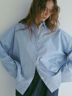 ストライプボックスシャツ - N BLUE