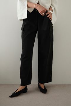 ハイウエスト バック スリット カーゴパンツ - H/W BACK SLIT CARGO PANTS - BLACK
