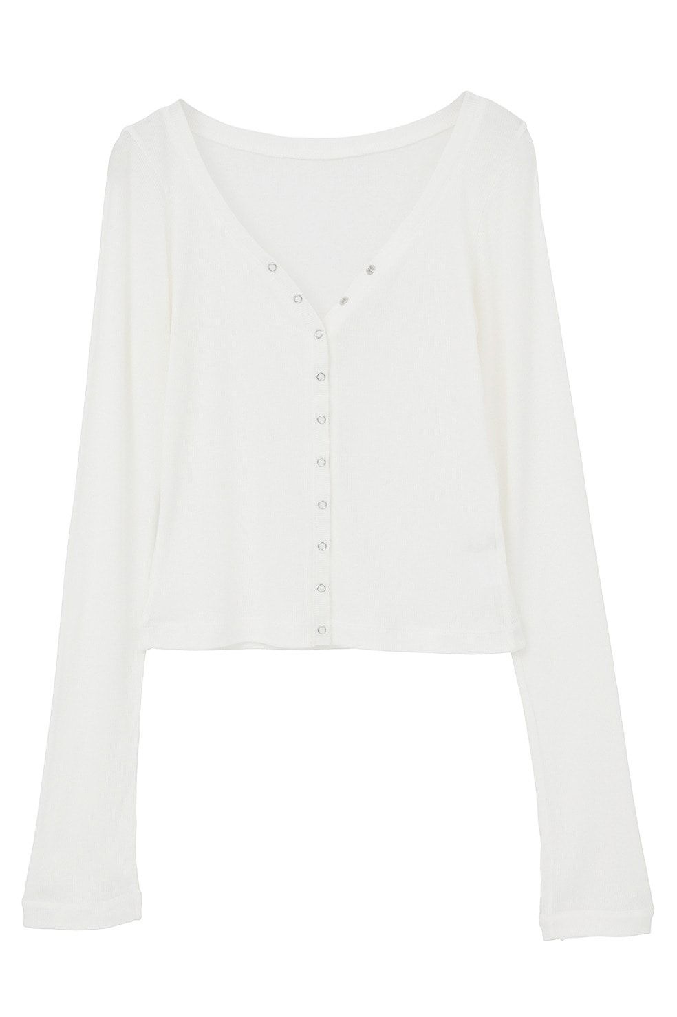 タンクトップ+カーディガン - CURVED NECK LAYERED SET TOPS （WHITE）