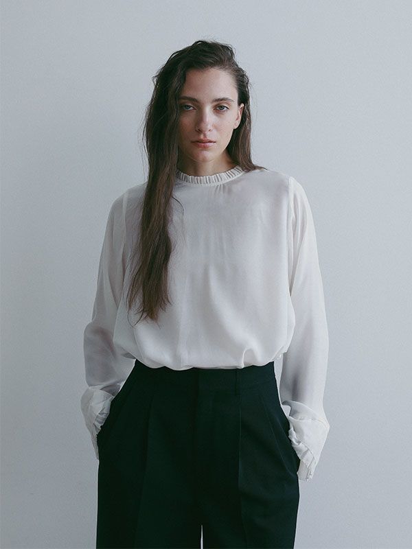 SANTEカフプリーツシャツ (WHITE)