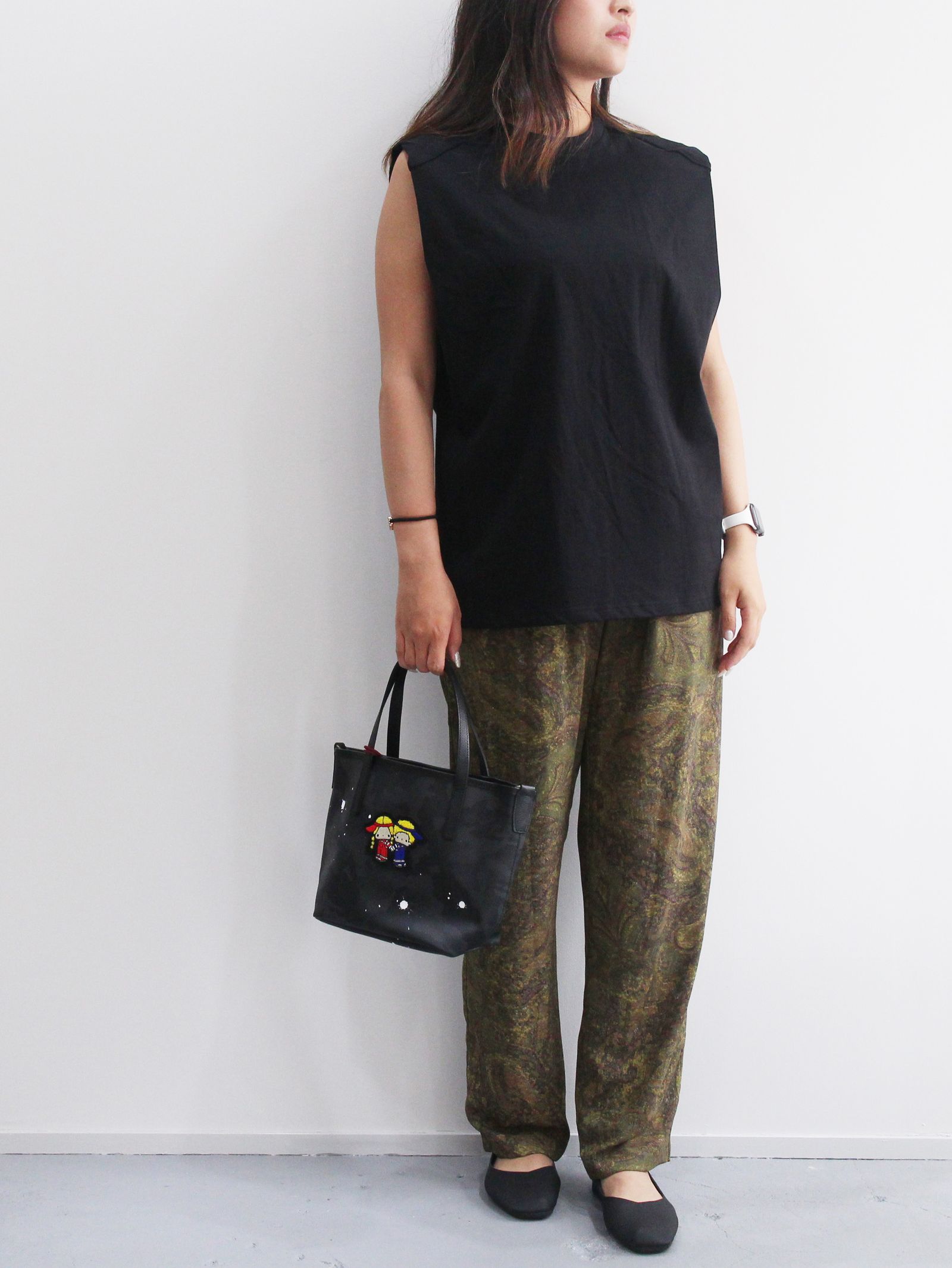 ノースリーブトップス - POWER SHOULDER TOPS - BLACK