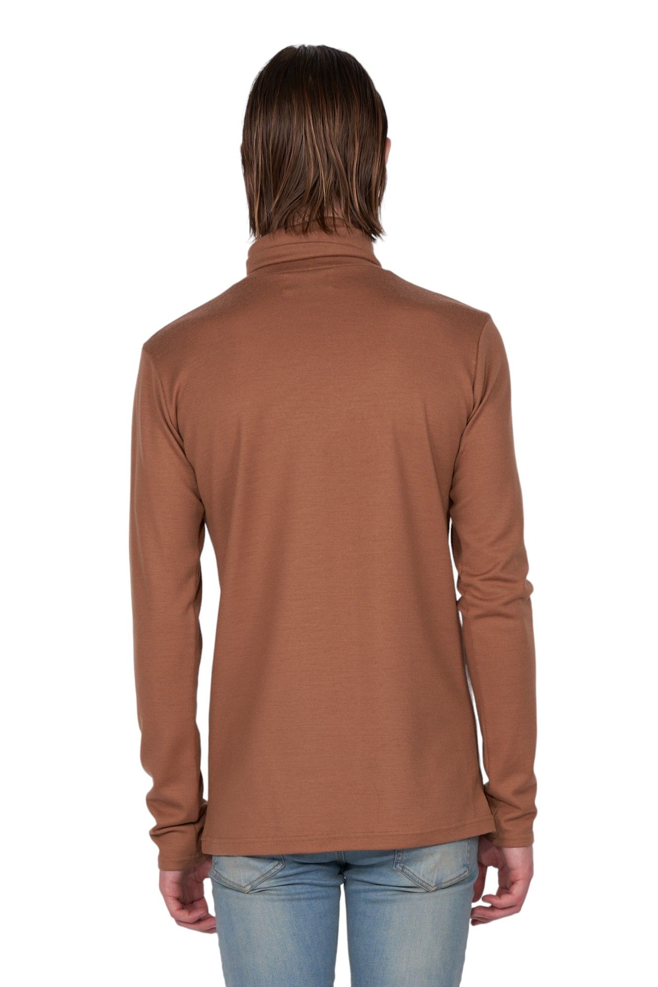 ウォッシャブル ウール タートルネック カットソー - Washable Wool Turtle Neck - CAMEL