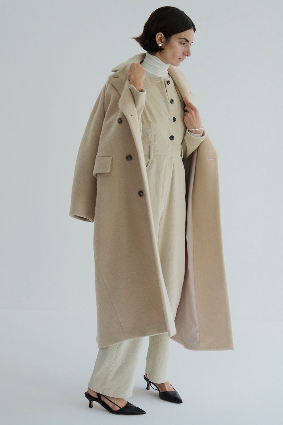 CLANE - ダブルウール ロングコート - DOUBLE WOOL LONG COAT - IVORY | ADDICT WEB SHOP