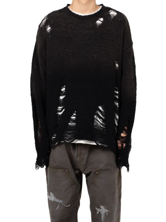 サンフェードライクニットセーター - Sun Faded Like Knit Sweater (BLACK)