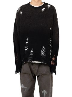 サンフェードライクニットセーター - Sun Faded Like Knit Sweater (BLACK)