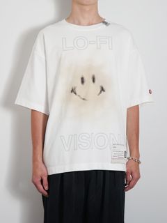 プリント ティーシャツ - Smily Face Printed T-shirt - WHITE