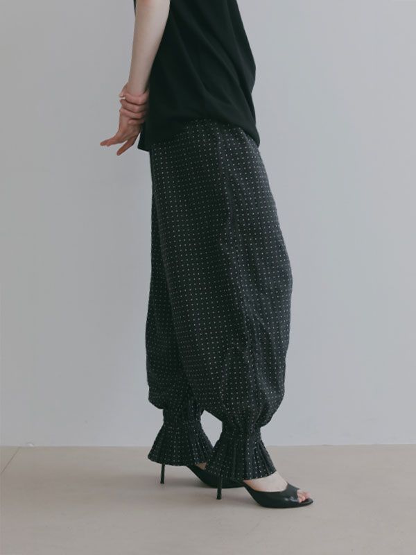コットンドビーギャザーパンツ (BLACK)