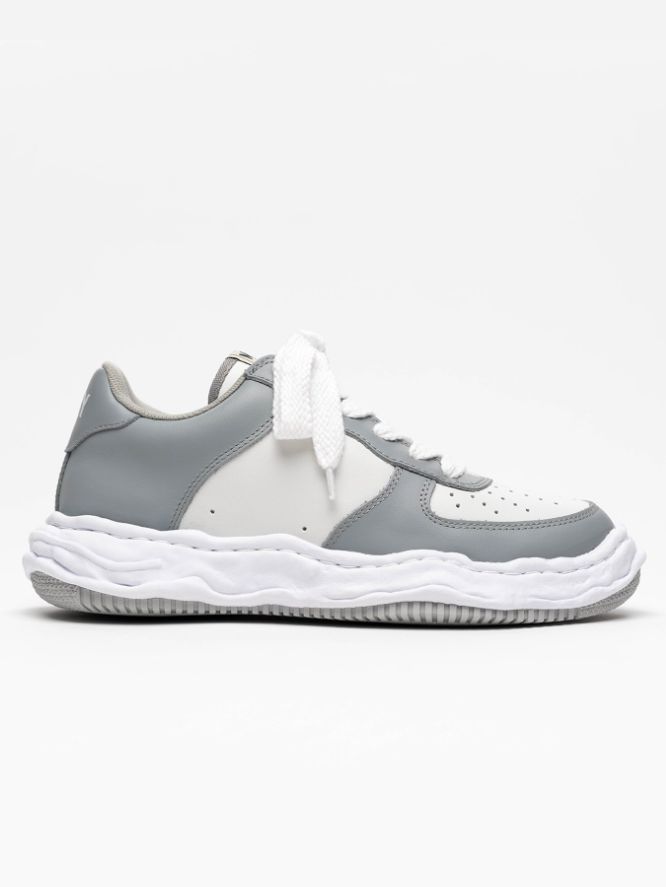 オリジナルソール スニーカー - "WAYNE" OG Sole LEATHER Low-top Sneaker - GREY×WHITE